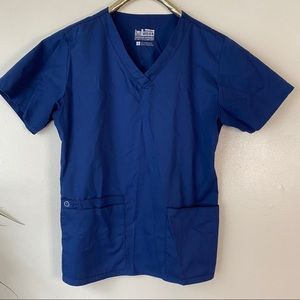 3-Pocket Navy Wonder Work scrub top